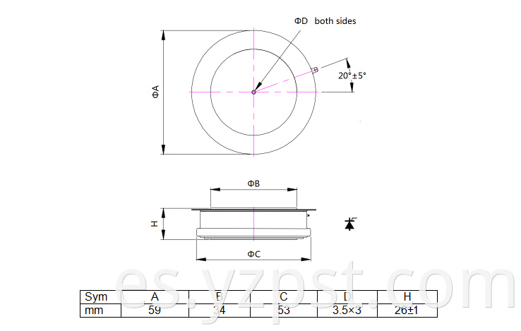 High current thyristor applications manufactures YZPST-N330CH26